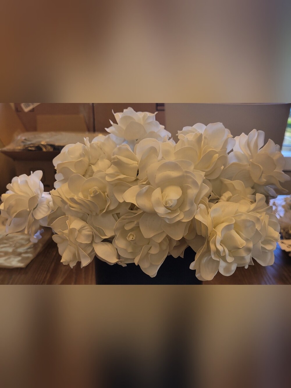Cream Artificial Sola Wood Flowers